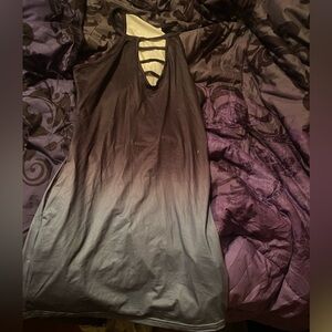 Stylish Black and Gray Halter Dress